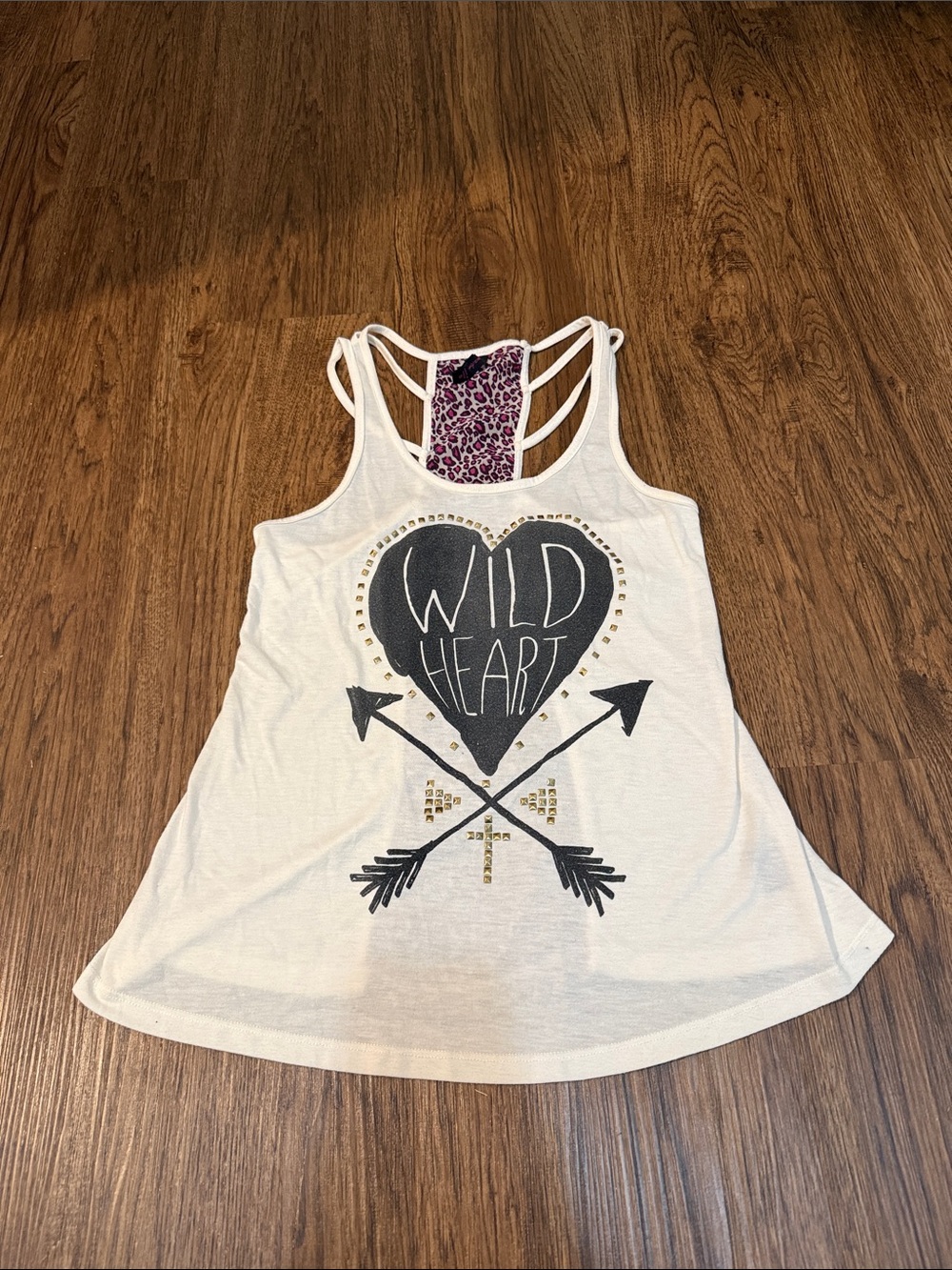 Cream 'Wild Heart' Graphic Racerback Tank Top